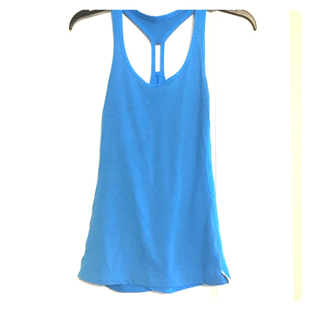 Blue workout tank top